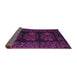 Sideview of Medallion Purple French Rug, tr758pur