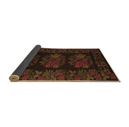 Sideview of Medallion Brown French Rug, tr758brn