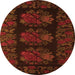 Machine Washable Medallion Orange French Area Rugs, wshtr758org