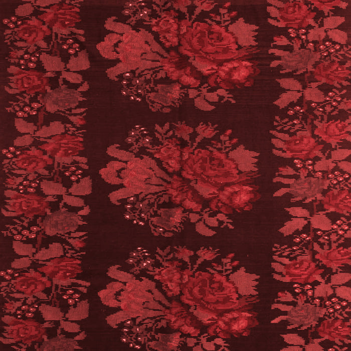 Machine Washable Medallion Red French Rug, wshtr758red