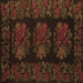 Square Machine Washable Medallion Brown French Rug, wshtr758brn