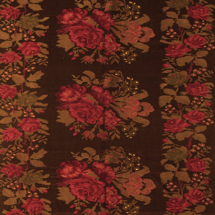 Serging Thickness of Machine Washable Medallion Orange French Area Rugs, wshtr758org