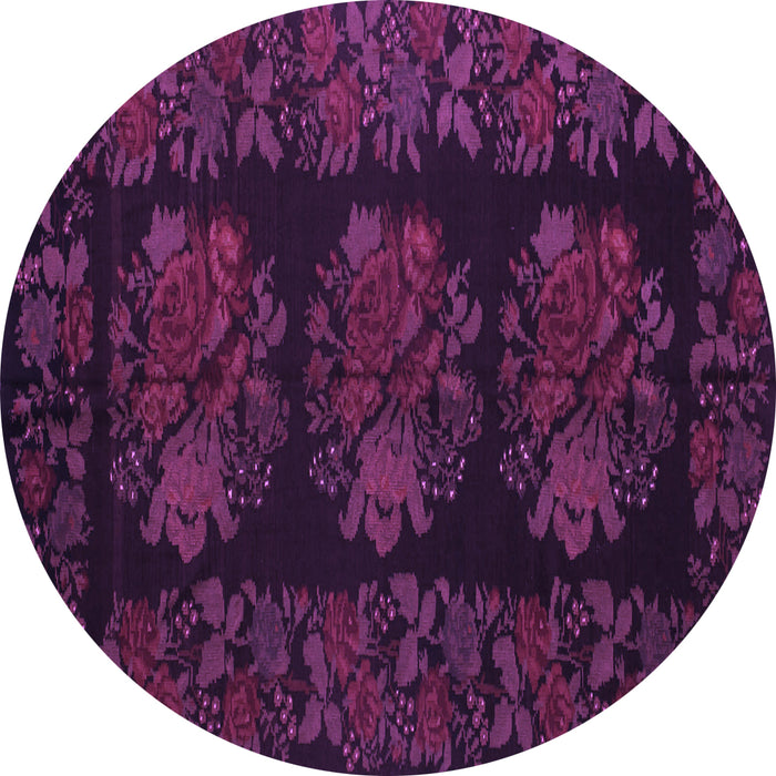 Round Medallion Purple French Rug, tr758pur