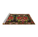 Sideview of Machine Washable Traditional Deep Red Rug, wshtr759