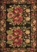 Machine Washable Medallion Brown French Rug, wshtr759brn