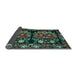 Sideview of Medallion Light Blue French Rug, tr759lblu