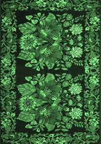 Medallion Emerald Green French Rug, tr759emgrn