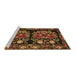 Sideview of Machine Washable Medallion Brown French Rug, wshtr759brn