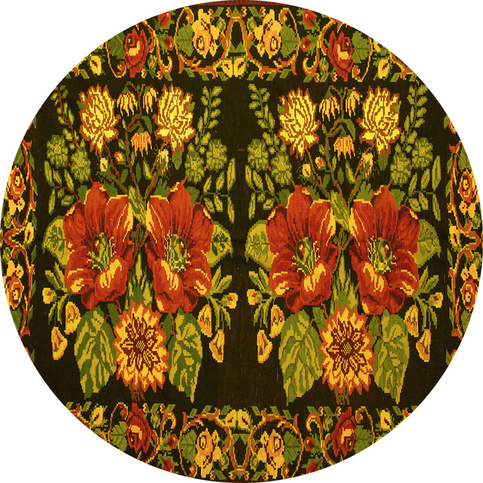 Round Medallion Yellow French Rug, tr759yw