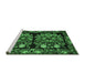 Sideview of Machine Washable Medallion Emerald Green French Area Rugs, wshtr759emgrn