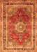 Serging Thickness of Machine Washable Medallion Orange Traditional Area Rugs, wshtr75org