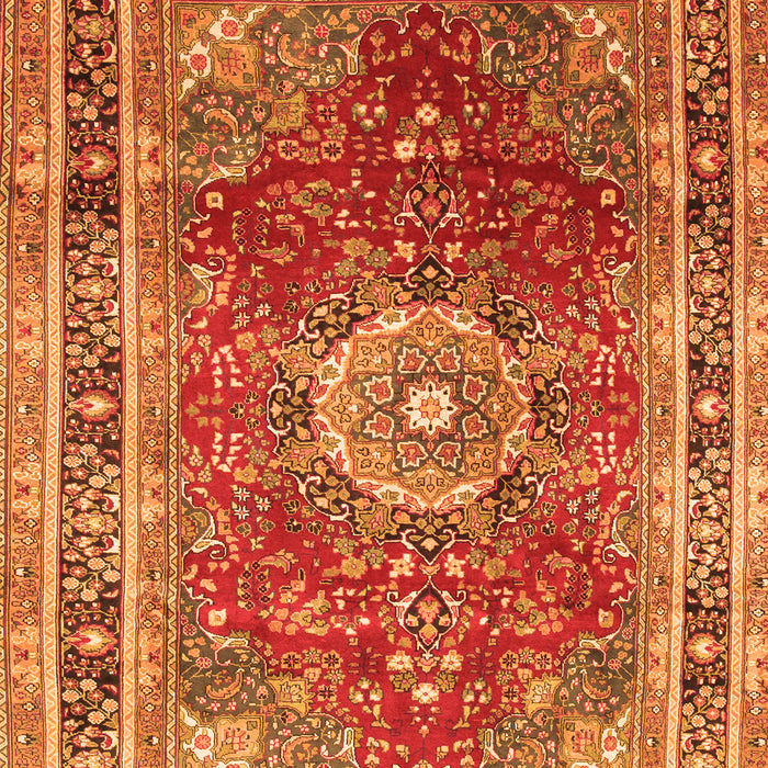 Serging Thickness of Machine Washable Medallion Orange Traditional Area Rugs, wshtr75org