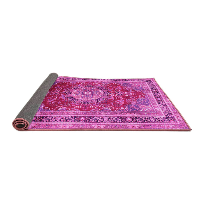 Sideview of Medallion Pink Traditional Rug, tr75pnk