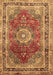 Machine Washable Medallion Brown Traditional Rug, wshtr75brn