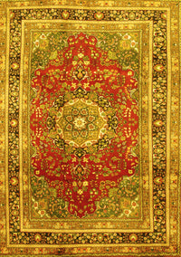 Medallion Yellow Traditional Rug, tr75yw