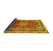 Sideview of Medallion Yellow Traditional Rug, tr75yw