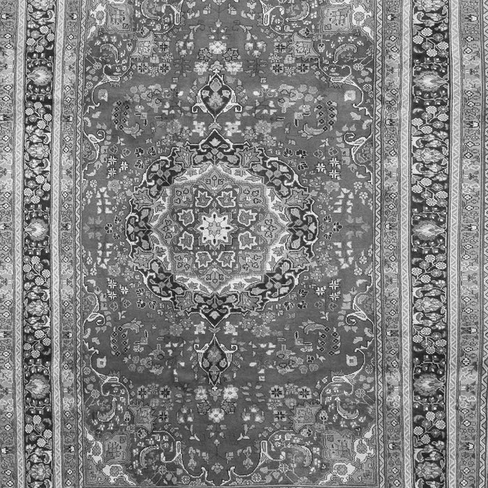 Serging Thickness of Machine Washable Medallion Gray Traditional Rug, wshtr75gry