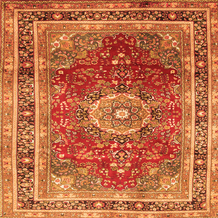 Serging Thickness of Medallion Orange Traditional Rug, tr75org
