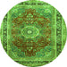 Square Medallion Green Traditional Rug, tr75grn