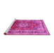 Sideview of Machine Washable Medallion Pink Traditional Rug, wshtr75pnk