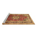 Sideview of Machine Washable Medallion Brown Traditional Rug, wshtr75brn