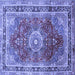 Square Medallion Blue Traditional Rug, tr75blu