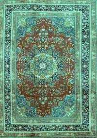 Medallion Turquoise Traditional Rug, tr75turq