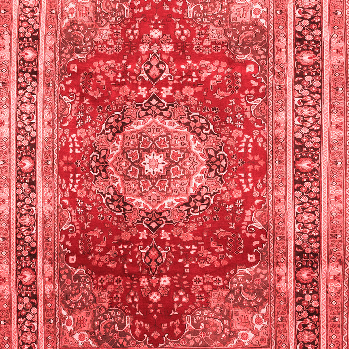 Machine Washable Medallion Red Traditional Rug, wshtr75red