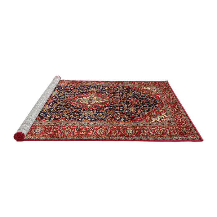 Sideview of Machine Washable Traditional Tomato Red Rug, wshtr76