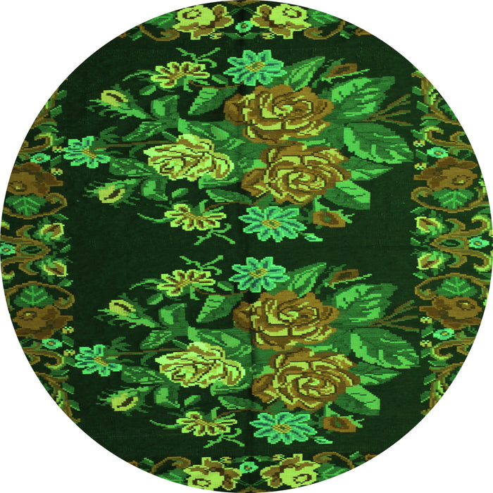Square Medallion Green French Rug, tr760grn