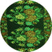 Square Medallion Green French Rug, tr760grn