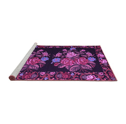 Sideview of Machine Washable Medallion Purple French Area Rugs, wshtr760pur
