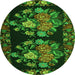 Machine Washable Medallion Green French Area Rugs, wshtr760grn