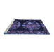 Sideview of Machine Washable Medallion Blue French Rug, wshtr760blu