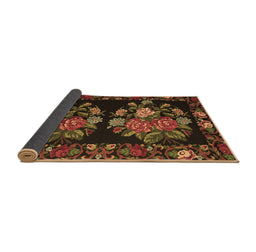 Sideview of Medallion Brown French Rug, tr760brn