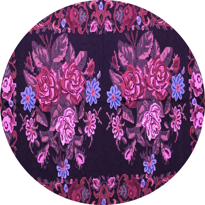 Round Medallion Purple French Rug, tr760pur