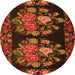 Square Medallion Orange French Rug, tr760org