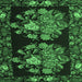 Square Machine Washable Medallion Emerald Green French Area Rugs, wshtr760emgrn
