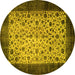 Round Persian Yellow Bohemian Rug, tr761yw