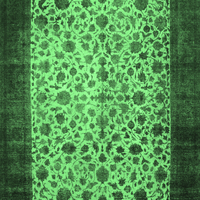 Machine Washable Persian Emerald Green Bohemian Area Rugs, wshtr761emgrn