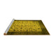 Sideview of Machine Washable Persian Yellow Bohemian Rug, wshtr761yw