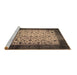 Sideview of Machine Washable Persian Brown Bohemian Rug, wshtr761brn