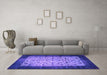 Machine Washable Persian Purple Bohemian Area Rugs in a Living Room, wshtr761pur