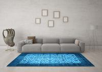 Machine Washable Persian Light Blue Bohemian Rug, wshtr761lblu