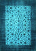 Machine Washable Persian Turquoise Bohemian Area Rugs, wshtr761turq