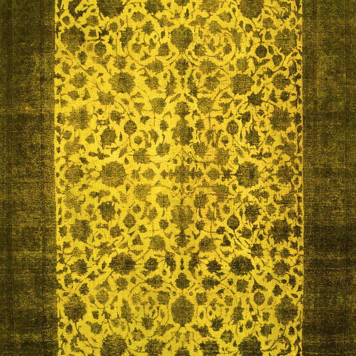 Machine Washable Persian Yellow Bohemian Rug, wshtr761yw