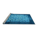 Sideview of Machine Washable Persian Light Blue Bohemian Rug, wshtr761lblu