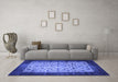 Machine Washable Persian Blue Bohemian Rug in a Living Room, wshtr761blu