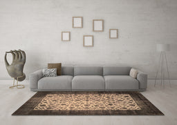 Machine Washable Persian Brown Bohemian Rug in a Living Room,, wshtr761brn