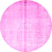 Round Persian Pink Traditional Rug, tr762pnk